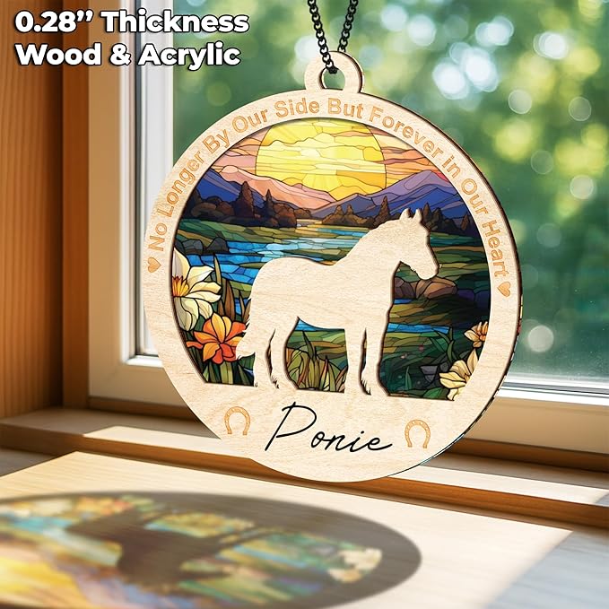 Horse Memorial Ornaments, Christmas Xmas Tree Ornament, Window, Car Hanging, Sympathy Gift for Loss of Horse, Bereavement Keepsake, Holiday Decoration for Pet Loss PO236
