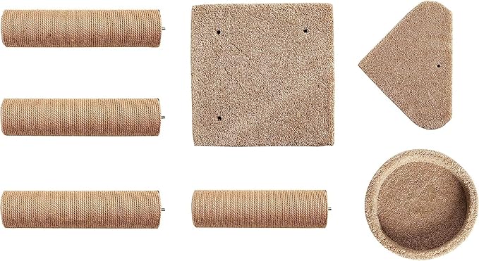 Amazon Basics Cat Tree - Indoor Cat & Kittens Multi-Level Climbing Activity Tower with Scratching Posts, Medium (31.5" H) - Beige