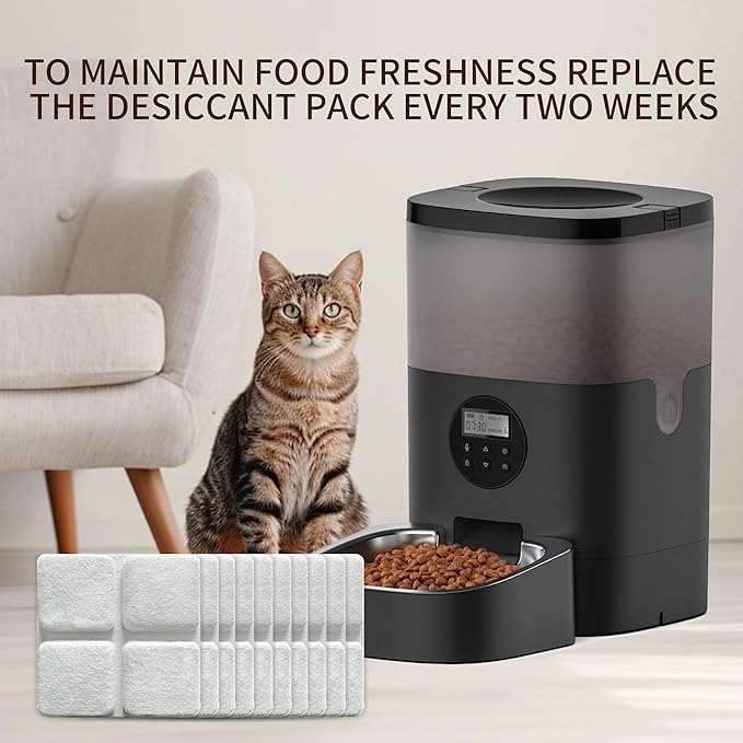 30 Packs Pet Food Desiccant Bag for Pet libro Automatic Cat Dog Feeders, Desiccant Packs Keep Pet Food Dry and Fresh (white)