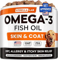 StrellaLab Omega 3 for Dogs - (180Ct) Fish Oil Treats - Allergy & Itch Relief Skin & Coat Supplement - Dry Itchy Skin, Anti Shedding & Hot Spots Treatment - Pet Salmon Oil Chews - Chicken Flavor