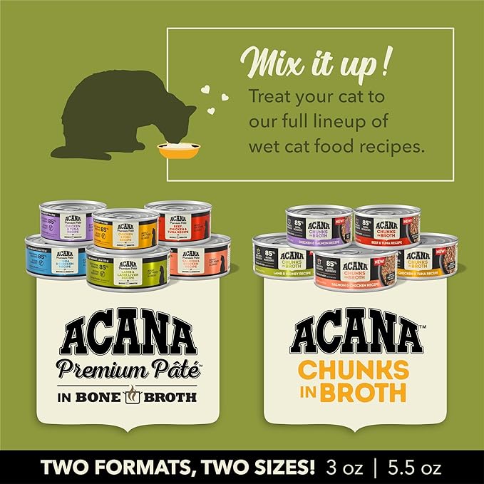 ACANA Chunks in Broth Wet Cat Food Chicken & Tuna Recipe 3oz Cans (12 Count)