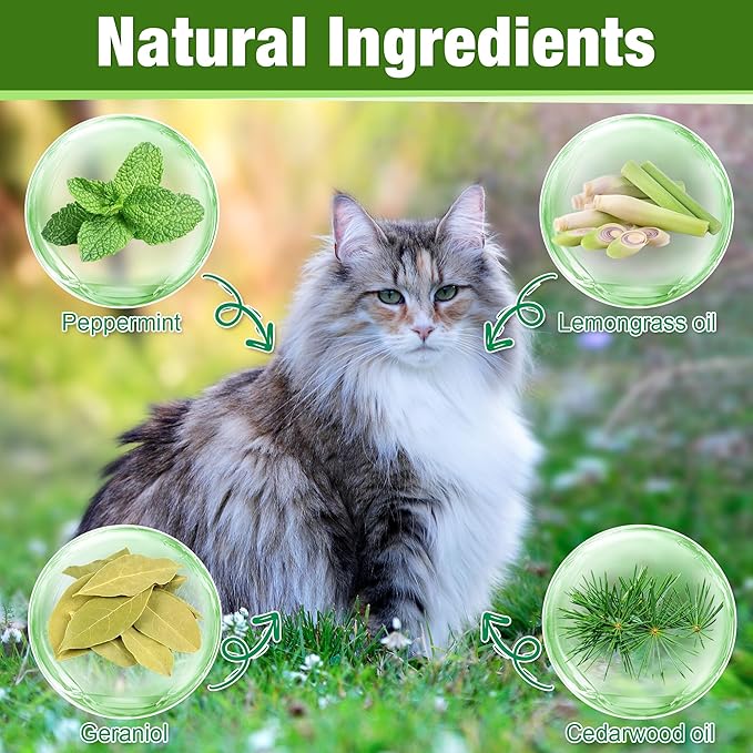 24 Pack Stray Cat Repellent for Indoor Outdoor Peppermint Oil Cat Repellent, Keep Wild Cat Rodent Skunk Deer Away from Patio, Yard, Garden, Natural Ingredients Mouse Deterrent Safe for Pets