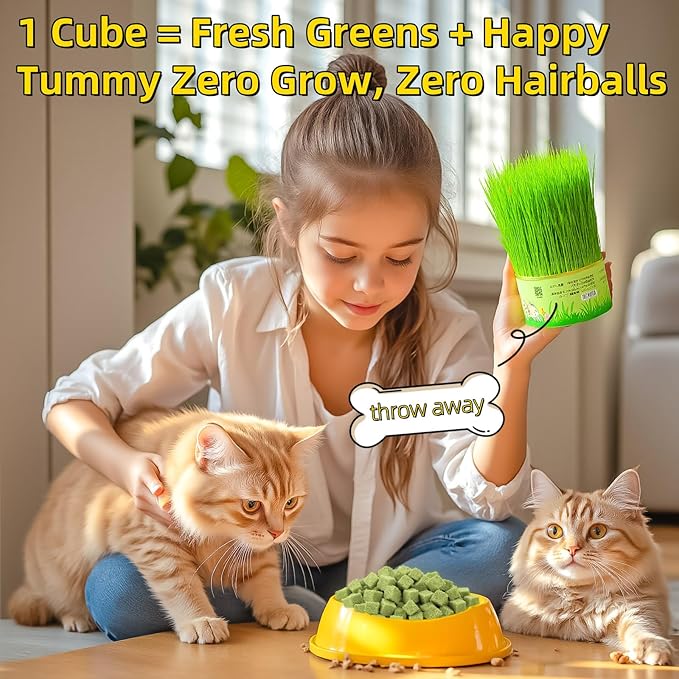 250g/8.82oz Cats Grass Treats Cat Toy for Teeth Cleaning Lickable Catnip Chew Snack for Indoor Fish Oil Flavored Kitty Freeze Dried Food Kitten Grass Teething Stick Hairball Removal Dog Treat