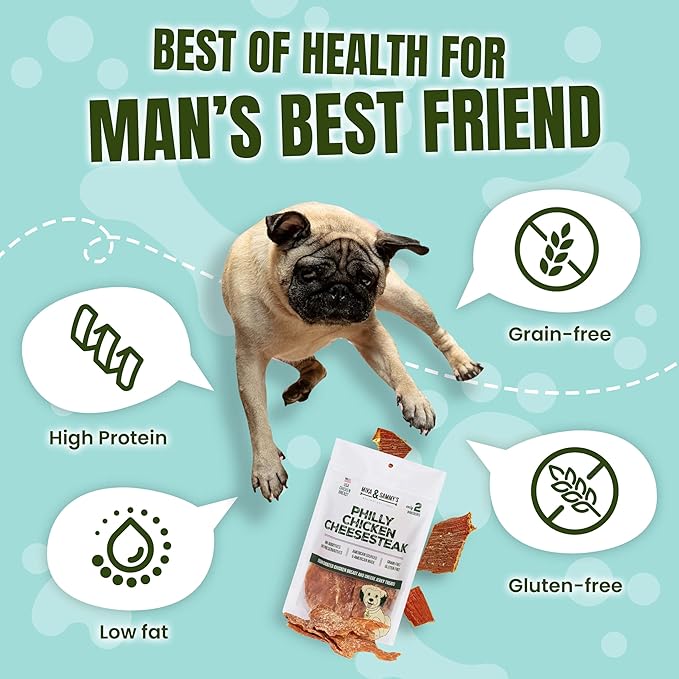 Gourmet Chicken Jerky Dog Treats - Made in USA only, Cage-Free, No Additives (Mika & Sammy's Chicken Cheese 12 oz)