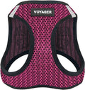 Best Pet Supplies Voyager Step-in Air Harness - All Weather Mesh, Reflective, No Pull Harness for Dogs, Cats - Secure with Hook & Loop Fastener, Buckle, Double D-Rings - Fuchsia 2-Tone, M