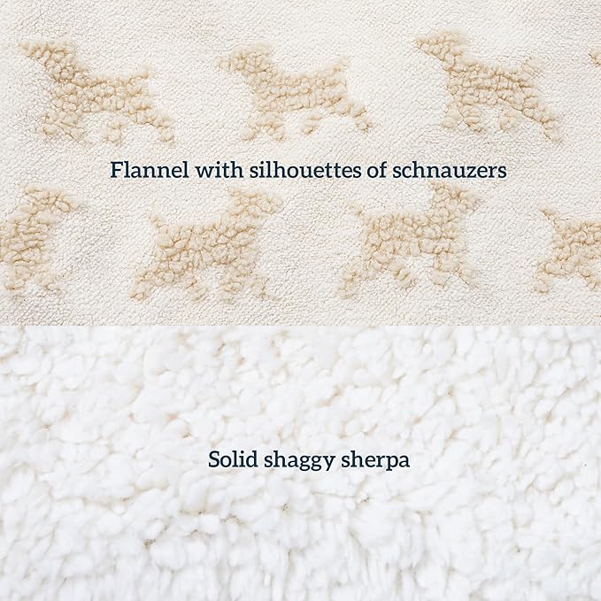 Embossed Sherpa Dog Blankets for Small Dogs - Waterproof Cat Blankets for Indoor Cats - Heavy Duty Couch Cover Protector - Soft Reversible Throw Furniture Protection - Small, Cream