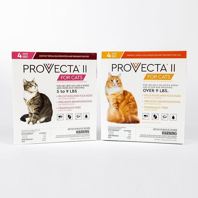 PROVECTA® II for Small Cats (5–9 lbs) Flea and Tick Topical Treatment, 4-Month Supply