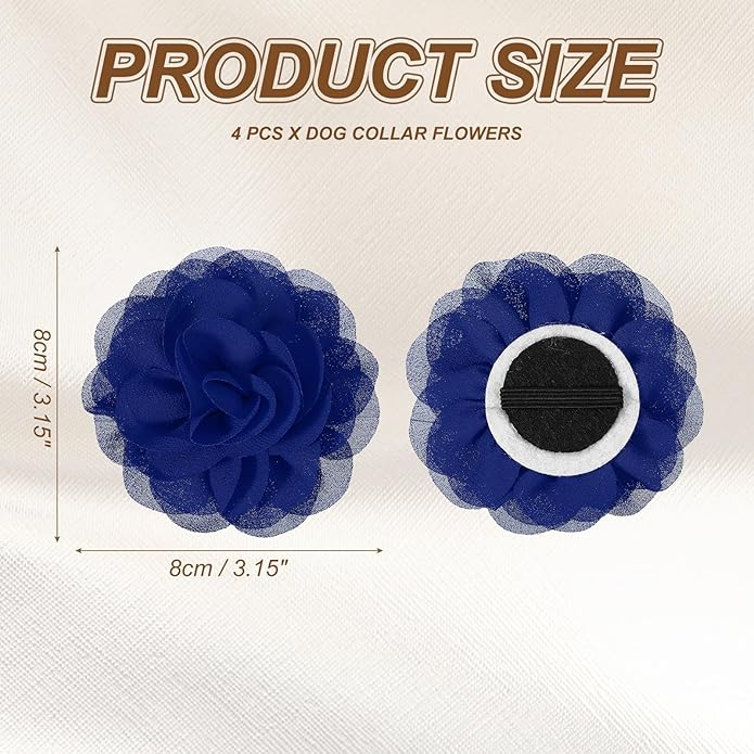 Dog Collar Flowers, Pet Flower Charms Soft Chiffon Cat Collar Bow Tie Floral Grooming Supplies, Intended for Dog