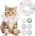 Soft Cat Cone Collar, Cute Cats Recovery Collar Suitable for Small, Medium, Large cat,Elizabethan Neck Collar for Cats After Surgery (Rainbow, Small)
