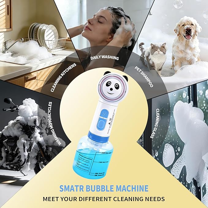 Electric Dog Shampoo Dispenser, Automatic Foam Soap Sprayer Cat soap Dispenser Includes an Extra Magnetic Charging Cable (2 in Total), Shampoo Foamer for Multi-Surface Cleaning (Kitchen/Bath) & Pets