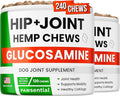 ADVANCED Hemp Hip & Joint Supplement for Dogs - Glucosamine for Dogs - Dog Joint Pain Relief Treats - Chondroitin Turmeric MSM Hemp Oil - Hemp Treats for Joint Health - Senior Mobility Support Chew
