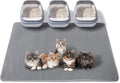 Large Cat Litter Mat for Multiple Cats, 46x26 Inch Double Layer Waterproof Litters Box Mat, Non-Slip Cat Mat for Litter Box