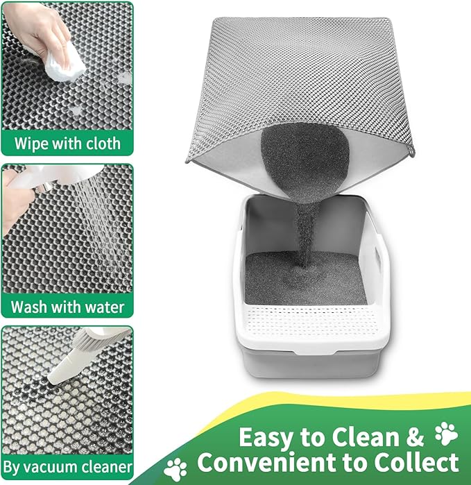 GRELY Cat Litter Mats- Extra Large XXL 47''X 36'',2 Layer Litter Box Mat for Indoor Cats,Rug for Pet Kitty,Litter Trapping Mats,Waterproof Urine Proof,Non-Slip