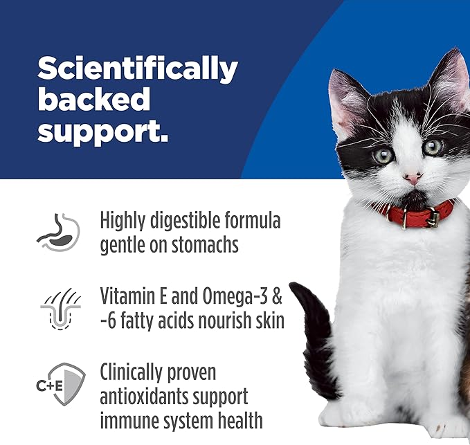 Hill's Science Diet Sensitive Stomach & Skin, Kitten, Stomach & Skin Sensitivity Support, Dry Cat Food, Salmon & Brown Rice, 6 lb Bag