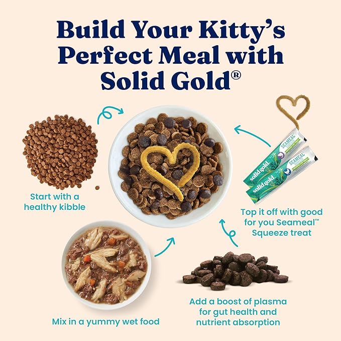 Solid Gold Five Oceans Wet Cat Food Shreds in Gravy - 3 Count Sample Pack - Real Tuna & Mackerel Cat Food for All Ages - Grain Free, Sensitive Stomach