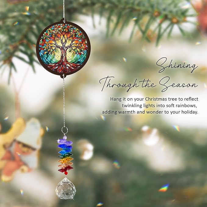 Memorial Suncatcher - Tree of Life Ornament - Sympathy Gift for Loss of Loved One - Condolence Bereavement Gifts - Remembrance Funeral Keepsake - Mother's Day for Mom Dad