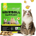 Hairball Treatment for Cats & Kittens, Cat Hairball Support Crunchy & Creamy Chews for Cats,Hairball Control & Relief Treats with Cat Grass,Apple Pomace & Omega-3 Fish Oil,Supports Healthy Skin Coat