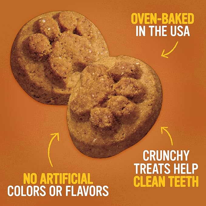 Blue Dog Bakery Natural Dog Treats, Doggie Paws, Peanut Butter, 16.2oz (6 Count)