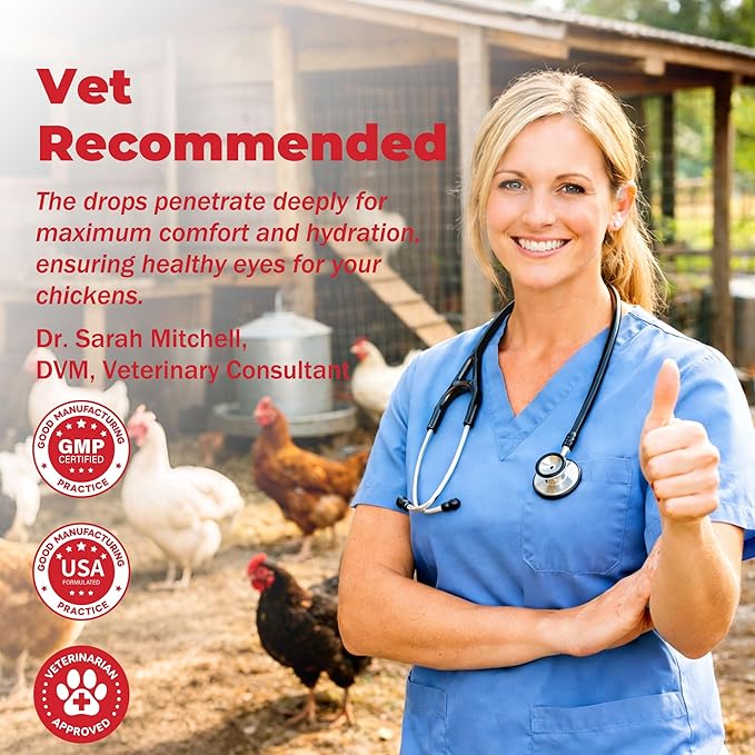 Chickens Eye Care Drops for Chickens, Ducks & Birds – Improve The Eye Health – Improve Egg Quality – Supports Clear Vision & Healthy Eyes – 15 mL (0.5 fl oz)