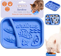 Awoo Sardina - Silicone Dog & Cat Lick Mat + Slow Feeder with Suction Cups - Non-Slip, Dishwasher Safe Pet Dish - Extends Mealtime for Fast Eaters & Reduces Anxiety - for Wet & Dry Food (Cobalt)