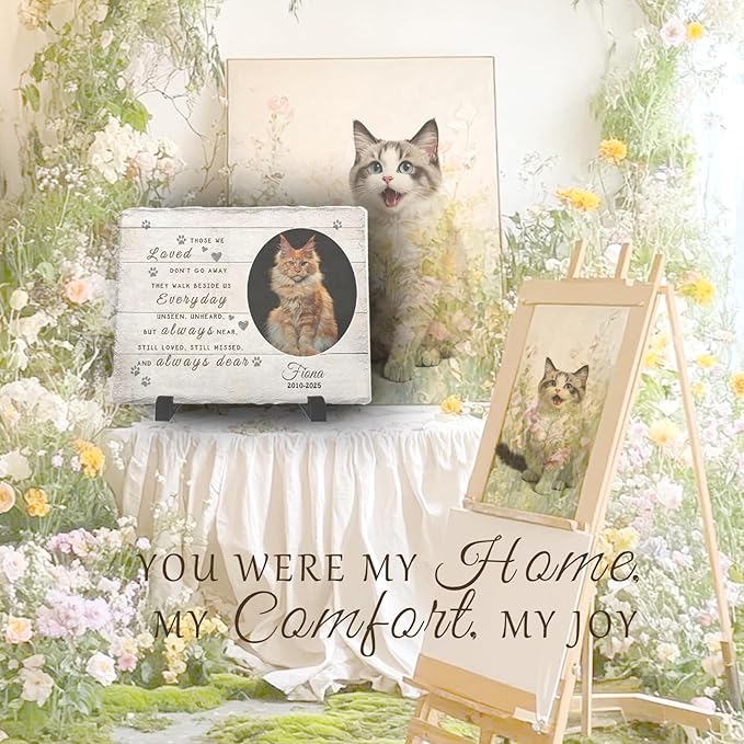 Personalized Pet Memorial Stone, Custom Dog Memorial Gifts for Loss of Dog with Photo Name Date, Dog Remembrance Gift, Loss of Dog Sympathy Gift for Dog Cat Lovers (Quote 8)