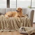 David's Home Large Dog Blankets Washable Pet Bed Cover, Soft Fluffy Fuzzy Cat Puppy Blanket with Premium 300GSM Fleece for Pet Kitten Doggy, Pale Khaki, 50x60IN