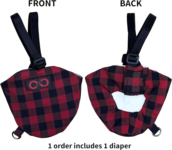 Bird Diaper Chicken Diapers Duck Diaperalls for Hens, Roosters, Ducks, Ducklings, Birds - Reusable, Adjustable by Uni Infinity (Buffalo Plaid, Bird Large, 1, Count)