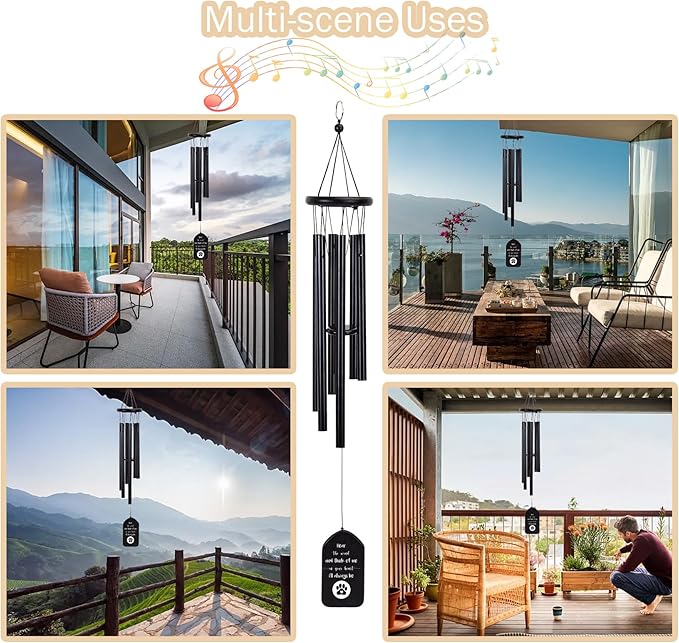 Pet Memorial Wind Chime - Cat Dog Memorial Gifts for Loss of Dog Sympathy Gift, Dog Bereavement Gifts Wind Chimes, Dog Remembrance for Dog Passing Away, in Memory of Dog