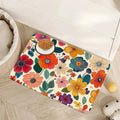 Floral White Dog Food Mat for Floors,Boho Absorbent Quick-Dry Pet Feeding Mat,Cat Dog Bowl Mats for Food and Water,Non-Slip Pet Accessories Supplies 16"x24"
