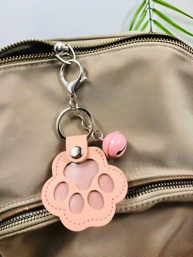 Pet Hair Storage Keychain, Dog Cat Fur Container Collector Keepsake, PU Leather Memorial Keyring, Collar Bag Charms