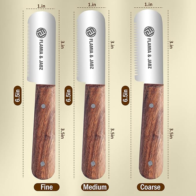 Professional Stripping Knife, Right handed, 3 inch blade (Stainless Steel) (3 Piece Pack, Rosewood)