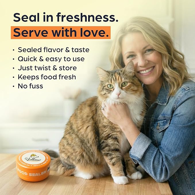 Canned Cat Food Storage Container Patent Pending Reusable Airtight Can Cover Pet Food Sealer - Keeps Cat Food Container Sealed and Fresh in the Fridge, Eliminates Odor (2 pack)