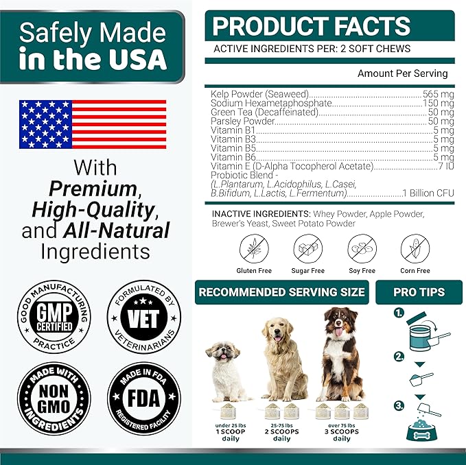 Advanced Dog Dental Powder, Breath Freshener with Multivitamin, Dog Teeth Cleaning, Bad Breath & Tartar and Plaque Off Remover for Dogs Probiotics lab co, Pet Oral Care - Vitamins and Supplements
