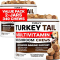 (2-Pack) Turkey Tail Mushroom for Dogs - 340 Count - Mushroom Chews for Dogs Lipoma Lumps and Bumps - Immune Health, Digestive, Skin, Joint Vitamin Support Guard Buddy - Multivitamin Supplement