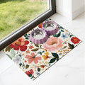 Pet Dog Cat Food Mat - Hamdwerk Absorbent Dog Bowl Mats for Food and Water, Anti Slip Cat Bowl Feeding Placemat for Floors, Quick Dry Diatomite Pet Dish Matts Supplies, Floral Style, 16 * 24in