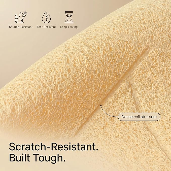 WePet Cat Litter Box Mat, Kitty Premium PVC Pad, Durable Trapping Rug, Phthalate Free, Urine-Resistant, Scatter Control, Mosaic, XXL 47 x 35 Inch, Beige