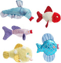 Nocciola Catnip Toys, 5 Pack Cat Toys for Indoor Cats with 100% Natural Catnip, Cotton-Free Kitten Toys in Assorted Colors, Soft Surface, Teething, Chewing & Kicker Floppy Fish Cat Toys