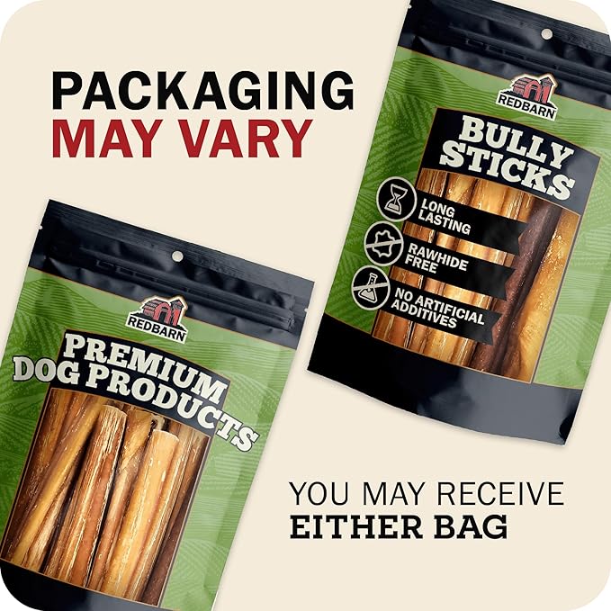 Redbarn Pet Products All Natural 8"-12" Bully Sticks for Medium/Large Dogs - Healthy Long Lasting Chews Variety Party Pack - 100% Beef Single Ingredient Low Odor Rawhide Free - 1lb