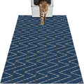 Extra Large Cat Litter Mat, 40x25 Inch Trimable & Soft Foam Pad, Leak-Proof & Non-Slip Bottom, Machine Washable, Scatter Control for Litter Box Area (Navy Chevron)