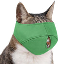 BARKLESS Cat Calming Muzzle for Grooming & Nail Trimming, Oxford Muzzle with Shading Design to Help Calm the Cat Down, Soft Head Cover to Prevent Biting & Scratching (Green, S)