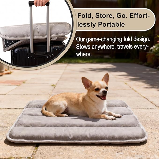 Dog Crate Pad, Ultra Soft & Anti-Slip Kennel Mat, Secure Fit for Metal Crates & Dog Cages, Washable Cozy Bed for Small Medium Large Dogs Light Brown, S(23"*14"*1.5")