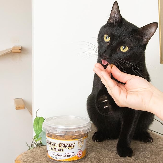 Fieldcrest Farms Nothin’ to Hide Collagen Cat Treats – Crunchy & Creamy Cat Snacks, High-Protein Healthy Treats for Skin, Coat & Joint Support, Chicken Flavor, 8 oz.