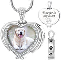 Farfume Personalized Pet Urn Necklace for Dog Cat Ashes Cremation Pet Memorial Customized Photo Text Engraving Pendant Keepsake Funeral Jewelry