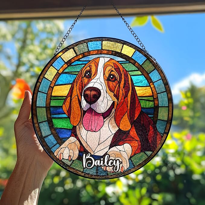 Custom Cat Portrait Art Suncatcher Stained Glass Remembrance Gift Cat Indoor Decor Window Hanging Dog Pet Bereavement Keepsake Loss of Pet