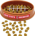 NCAA Super-Bowl - Ohio State Buckeyes Slow Feeder Dog Bowl. Football Design Slow Feeding Cat Bowl for Healthy Digestion. Non-Slip Pet Bowl for Large & Small Dogs & Cats