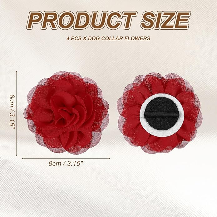 Dog Collar Flowers, Pet Flower Charms Soft Chiffon Cat Collar Bow Tie Floral Grooming Supplies, Intended for Dog