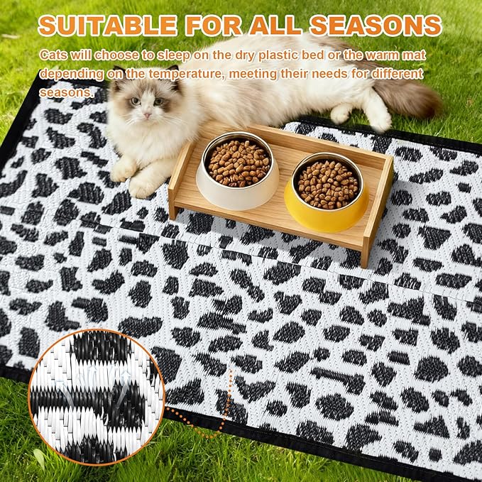 5x4 Feet Cat Bed Mats, Stain-Resistant, Washable and Easy to Clean, Reversible for Double-Sided Use, Convenient Design, Suitable for Both Outdoor and Indoor