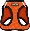 Best Pet Supplies Voyager Step-in Air Harness - All Weather Mesh, Reflective, No Pull Harness for Dogs, Cats - Secure with Hook & Loop Fastener, Buckle, Double D-Rings - Orange/Black Trim, L