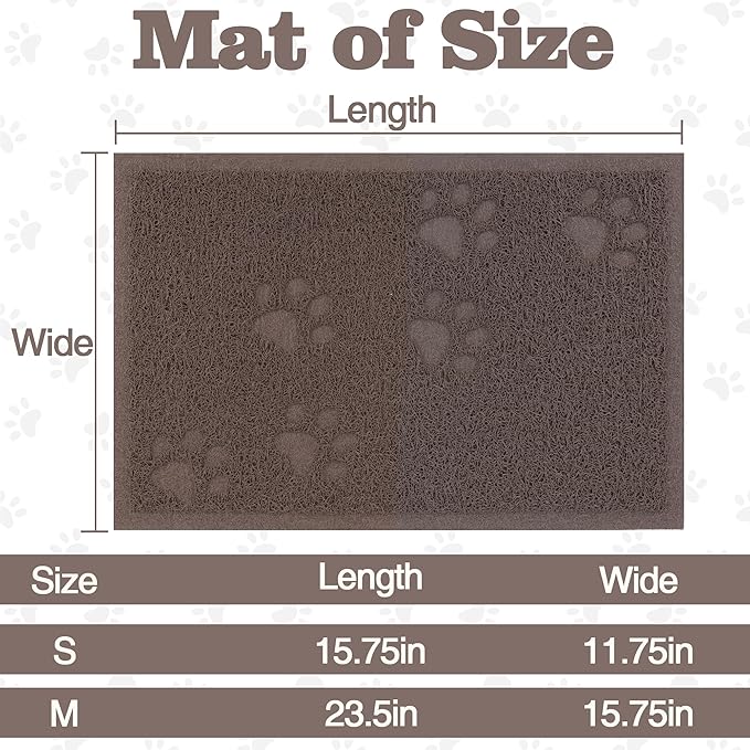 Darkyazi Cat Litter Box Mat for Floor Litter Trapping Mat Non-Slip Backing, Scatter Control, Easy Clean, Water Resistant, Soft on Paws (15.75" x 11.75",Coffee)