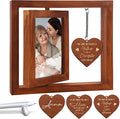 Walnut Rotating Picture Frame for Mom Floating Frame 4x6 Photo Double-Side Mama Nana Step Mom Mother-in-law Birthday Christmas Mother's Day Gifts Family Frame Tabletop Display HU-KX-MOM-WAL-A8
